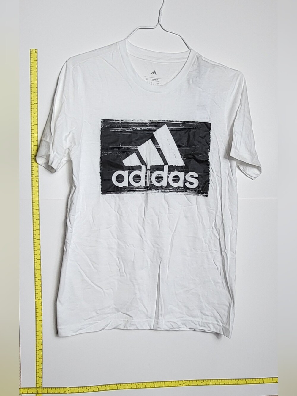 NEW Adidas Men's M Brushstroke T White/Graphic Logo Crew Neck T-Shirt Size S